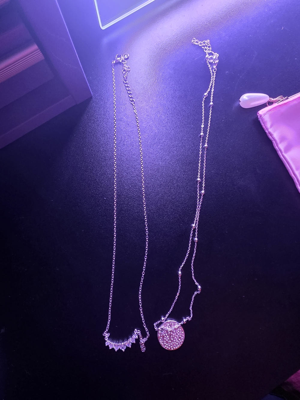 Silver-Tone Crystal Pendant Necklace - Elegant Women's Jewelry